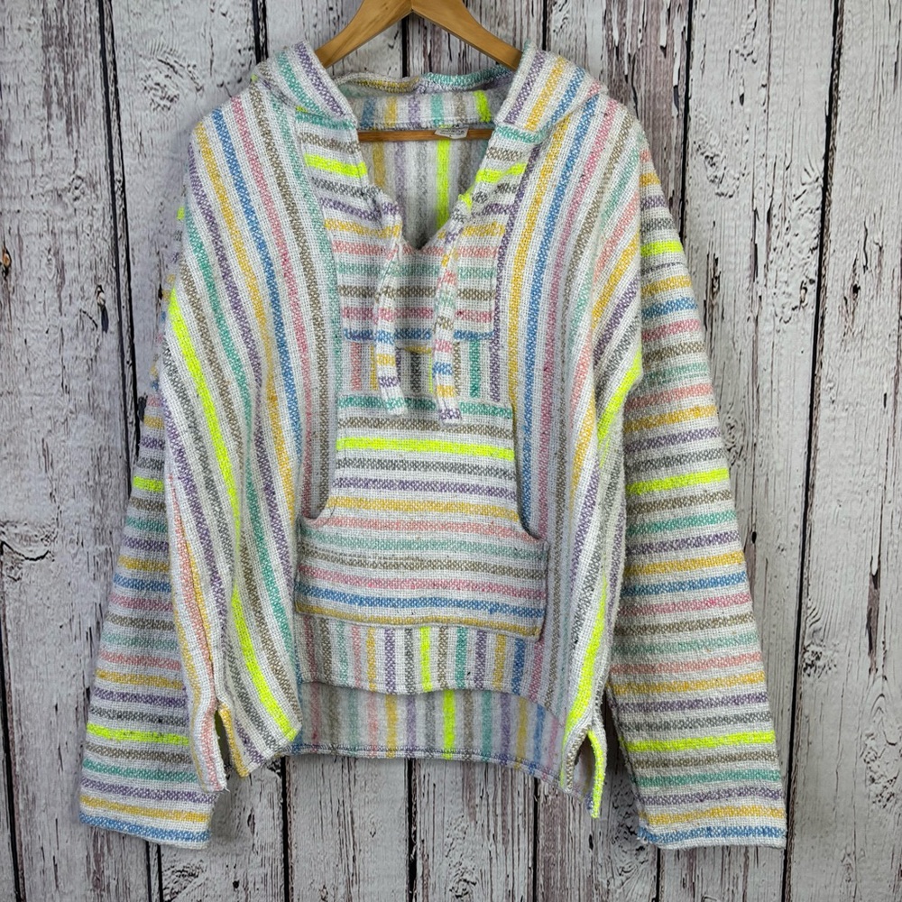 Artesanias Mickey‎ Pullover Hoodie Poncho Drug Rug Pastel Hippie Bohemian Large